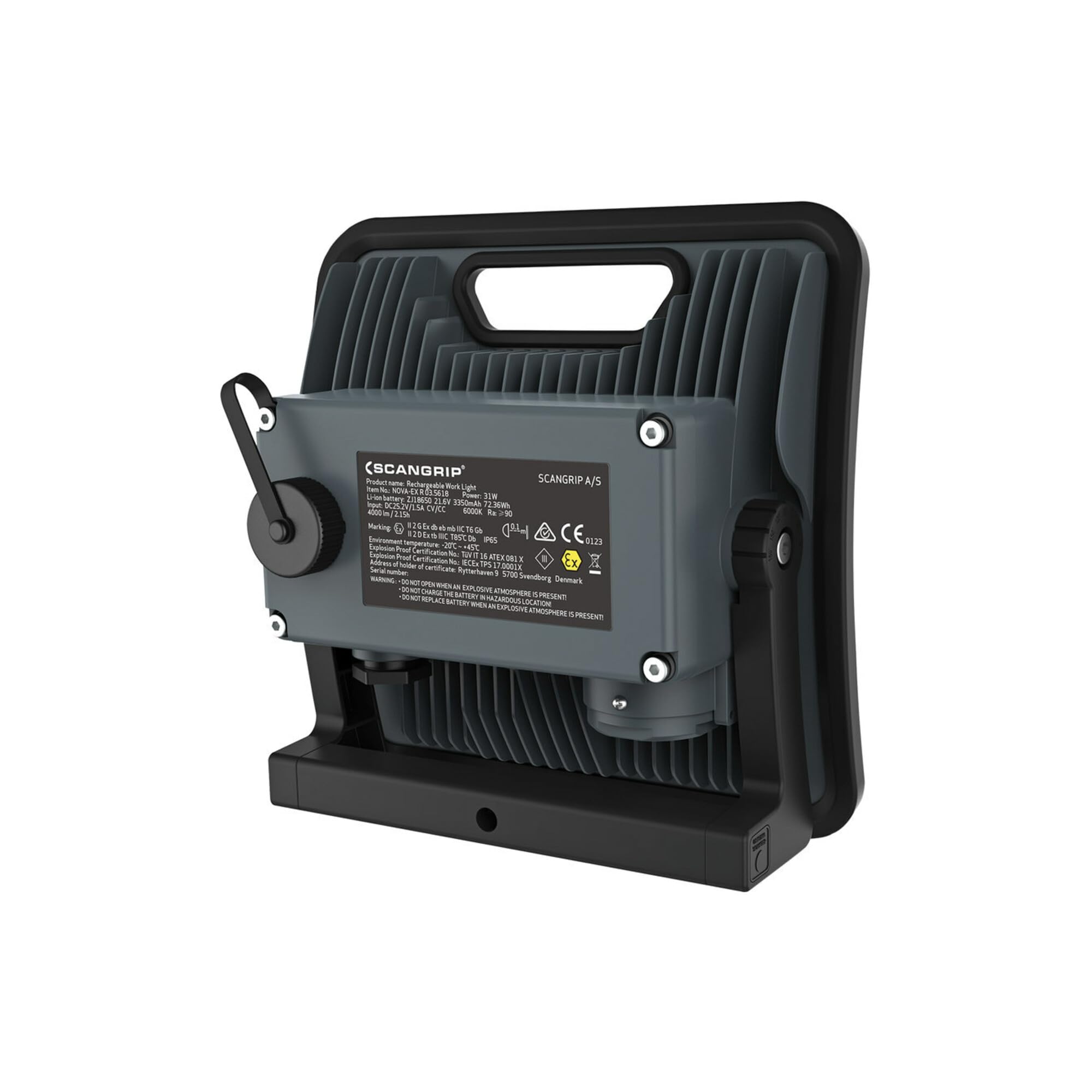 Scangrip ATEX 03.5618 Rechargeable Lithium Battery 4,000 Lumens Special for Anti-Explosion Zones