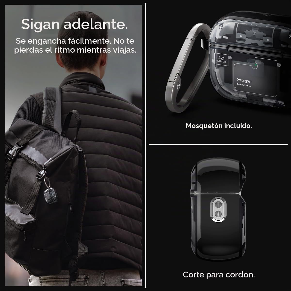 Spigen Funda Ultra Hybrid MagFit Compatible con AirPods Pro de 2ª generación (2023/2022) - Zero One Negro