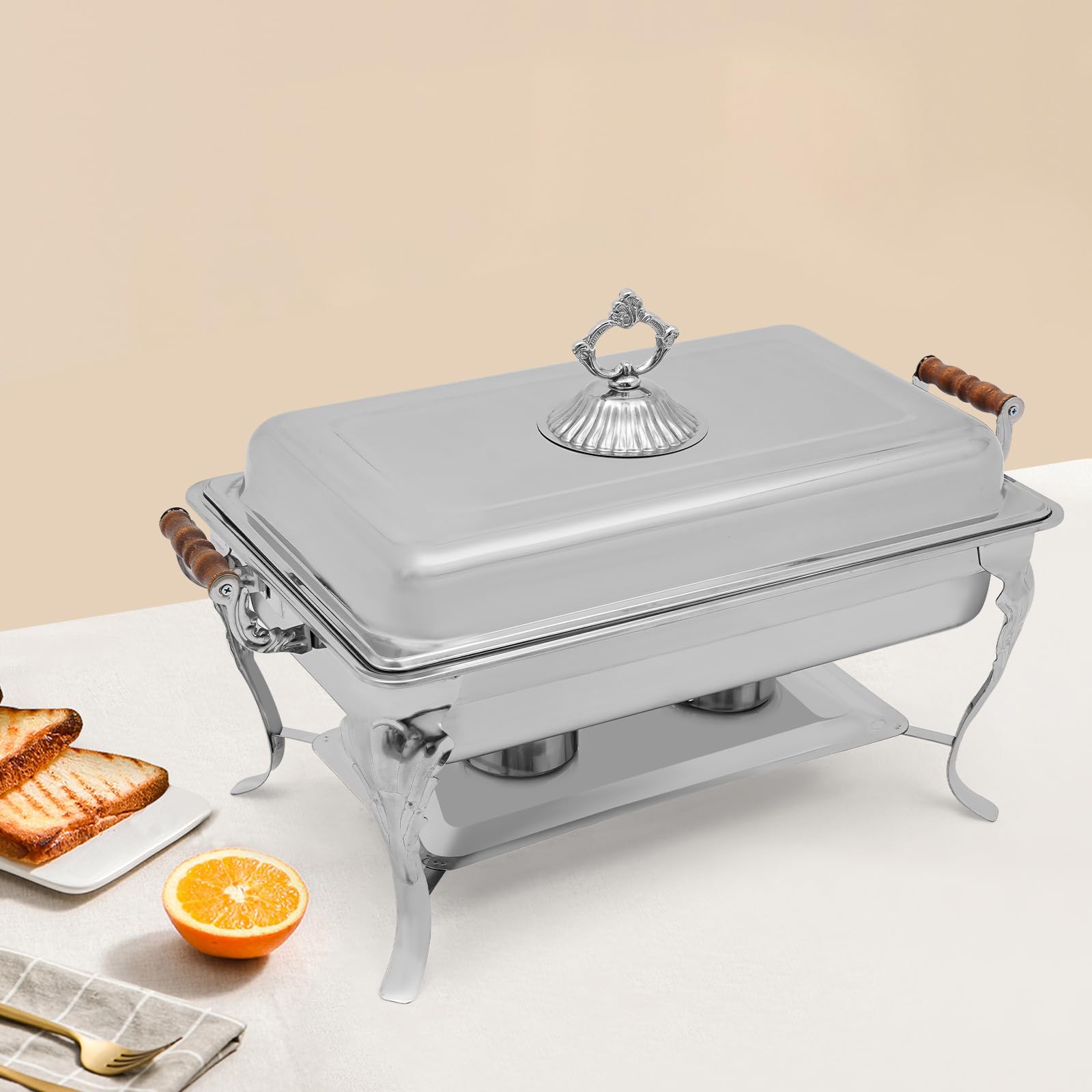 Chafing Dish, Chafing Dish Buffet Set da 2,38 galloni Buffet Server e scaldabagno, fuoco regolabile, per catering commerciale, feste, banchetti