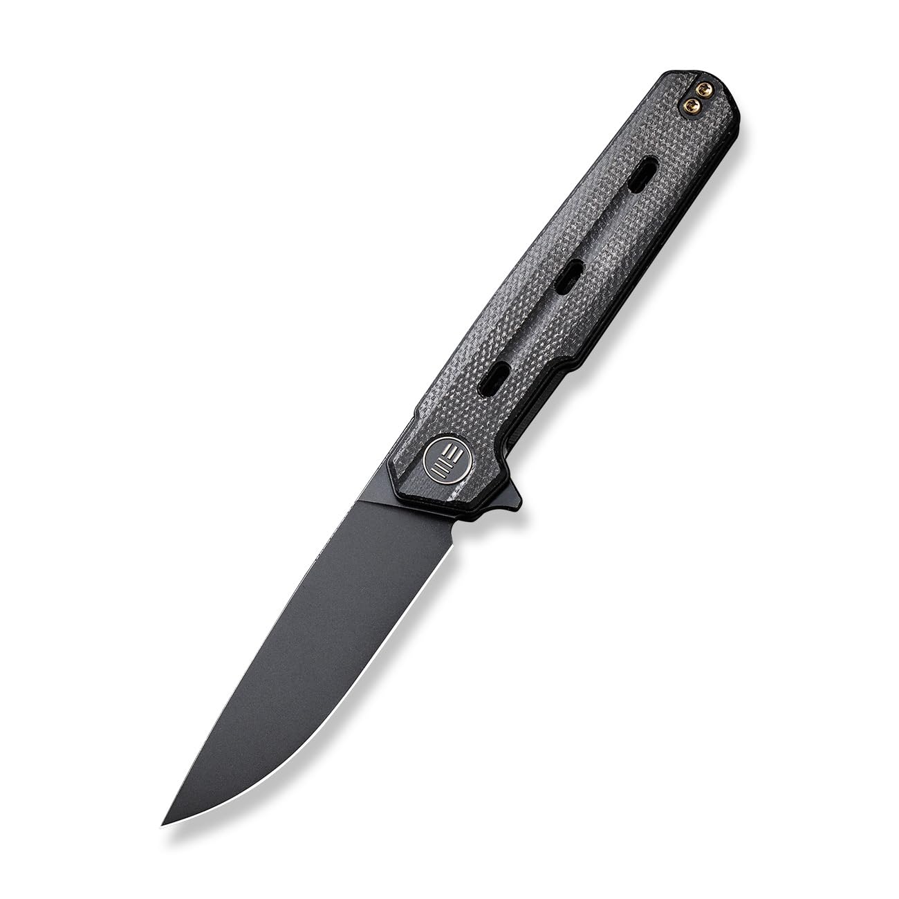 WeKnife Navo Pocket Folding Knife for EDC Gift, 3.25" CPM 20CV Blade, Black Micarta Handle WE22026-1