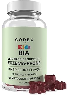 Codex Labs Kids Skin Barrier Support Gummies - Mixed Berry Flavor L-Histidine with Vitamins & Zinc - 60 Gummies for Sensitive or Eczema-Prone Skin - Non-GMO Vegan Supplement