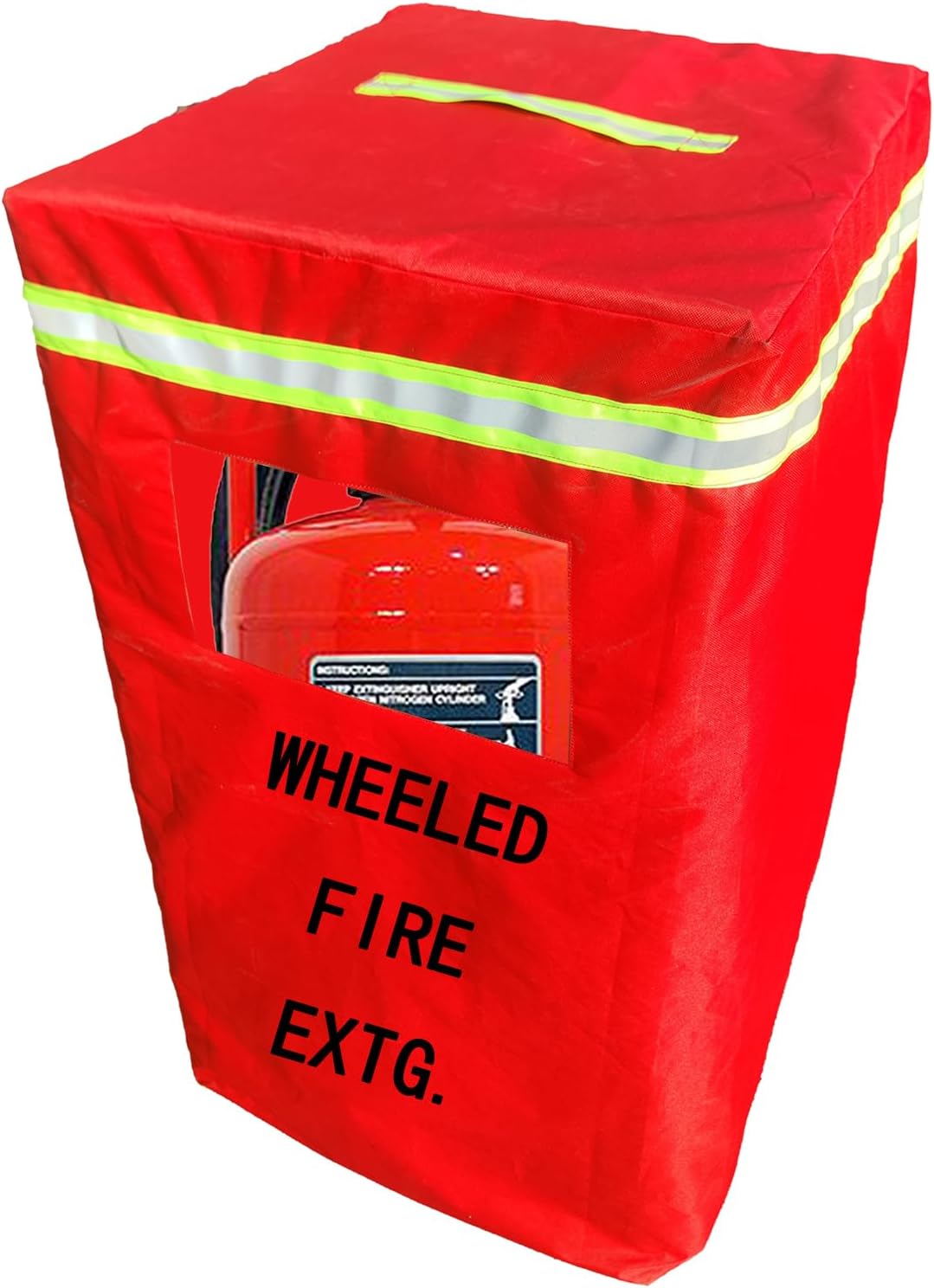 Wheeled Fire Extinguisher Cover, Heavy Duty Cart Protective Cover With Window, Rust-Proof,Frost-Proof,Rain-Proof Flame-Retardant (Single layer waterproof cloth, 50LB (23"L*26"W*47"H))