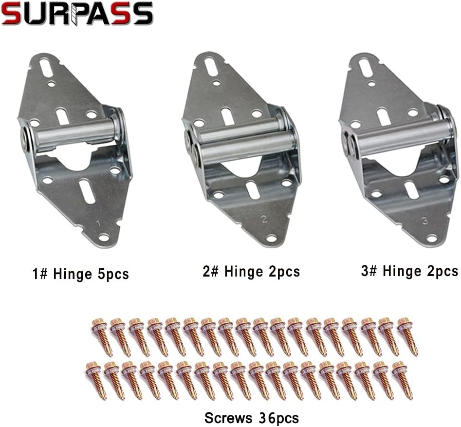 9Pcs Garage Door Hinges with Galvanized Finish Corrosion Resistant Residential/Light Commercial Garage Door Replacement Hinge