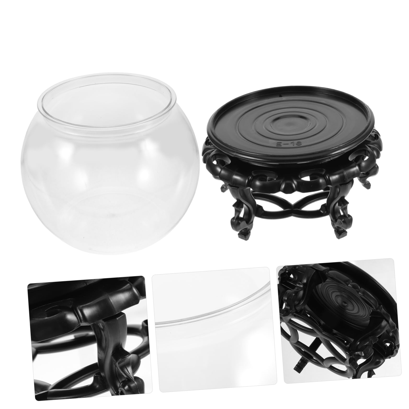 TOYANDONA Pecera De Plástico Transparente Pecera Redonda para Peces Pequeños Anticaída Hogar Decorativa Ligera Acuario De Plástico