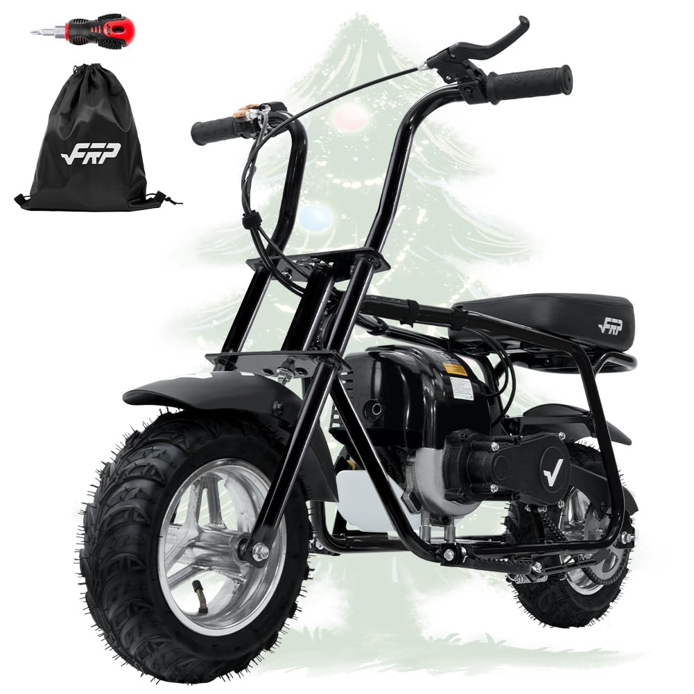 FRP MB40 4-Stroke Mini Bike, 40CC Kids Mini Dirt Bike with No Mixing Oil Need, Easy to Assemble/Touch Protection, 18 Mph Max Speed and Support Up to 165 LBS (Black)