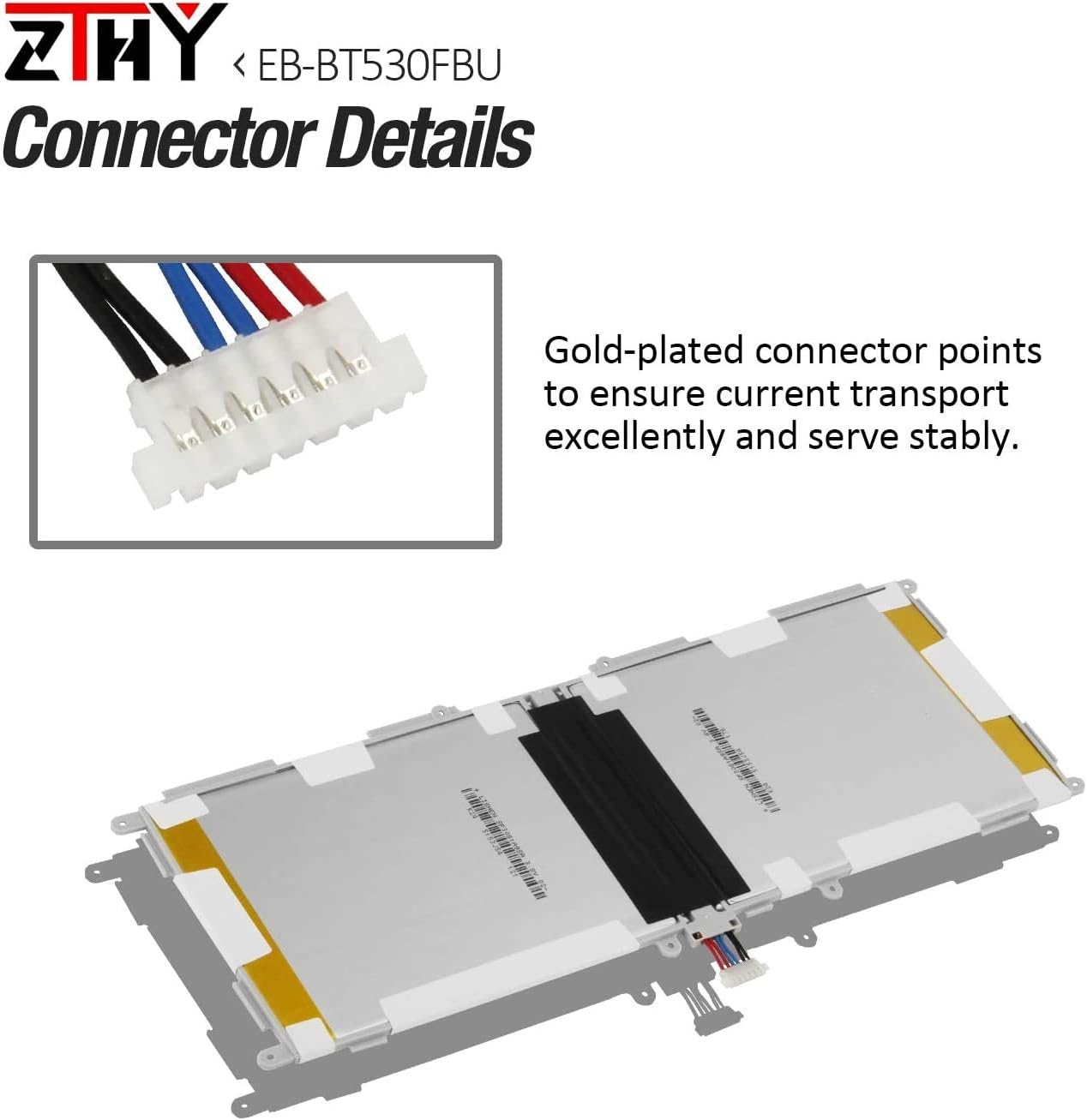 ZTHY EB-BT530FBU Battery Replacement for Samsung Galaxy Tab 4 10.1" SM-T530 SM-T530NU SM-T531 SM-T535 SM-T537 T537A T537R4 T537V T532 T533 T536 Tablet EB-BT530FBC EB-BT530FBE with Tools 3.8V 6800mAh