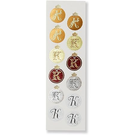 Amazon G C Press シール イニシャル K 1枚12ピース入 お手紙 シンプル 多目的 シール ステッカー 文房具 オフィス用品