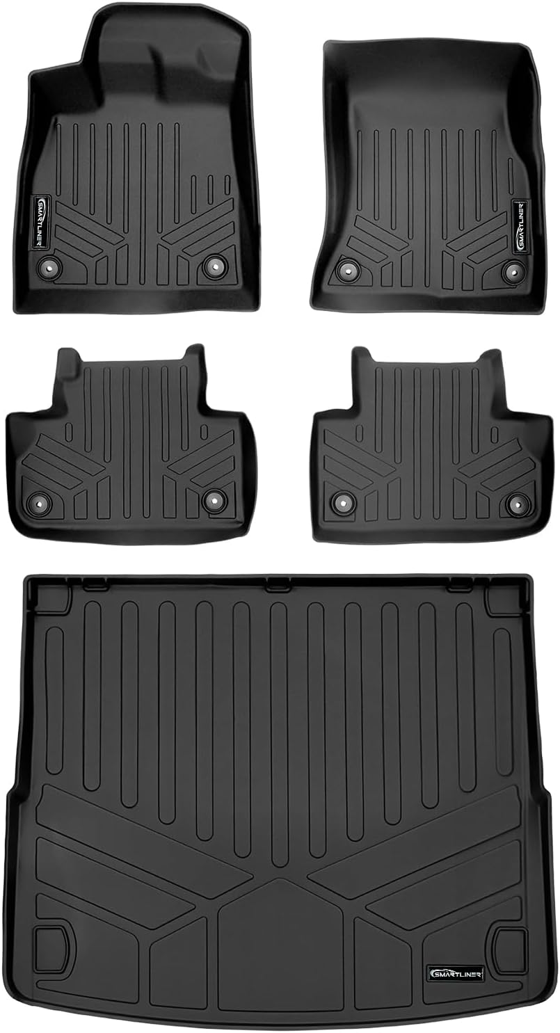 SMARTLINER All Weather Protection Custom Fit 2 Row Floor Mats and Cargo Liner Set Compatible with 2020-2025 Audi Q5 TFSI e