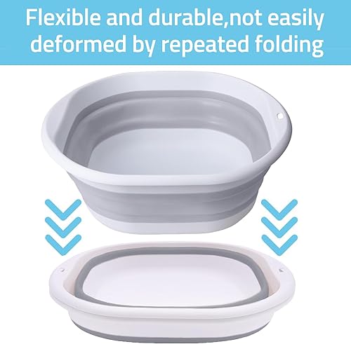 Miniatura 5 de Bañera de pies portátil para piscina, plegable, lavabo de pies para piscina sobre el suelo, accesorios para piscinas (baños grises)