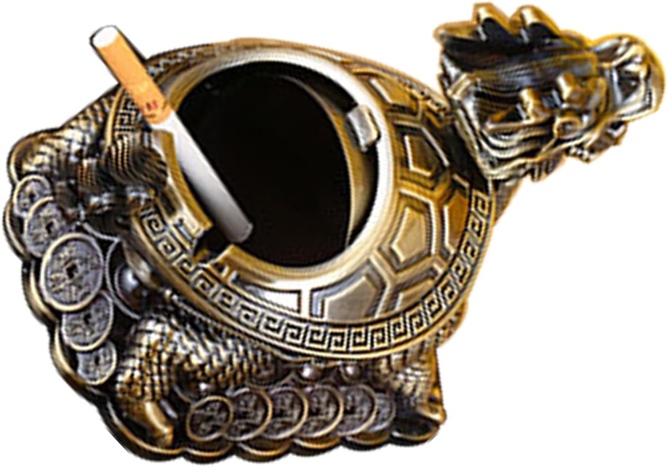 Metal Ashtray Pig Decoration.For Outdoor Indoor Smokers Desktop Decoration With Cover.Bronze.(5.1 * 4.2 * 3.8) image 5