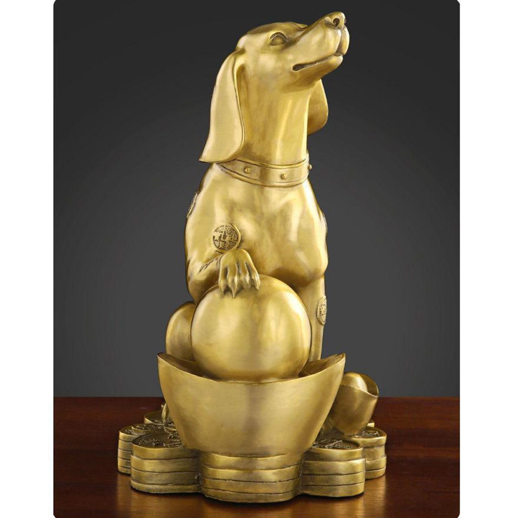 Amazon.co.jp: 戌 犬 干支 元寶 23cm 12cm 銅製 玄関置物 いぬ イヌ