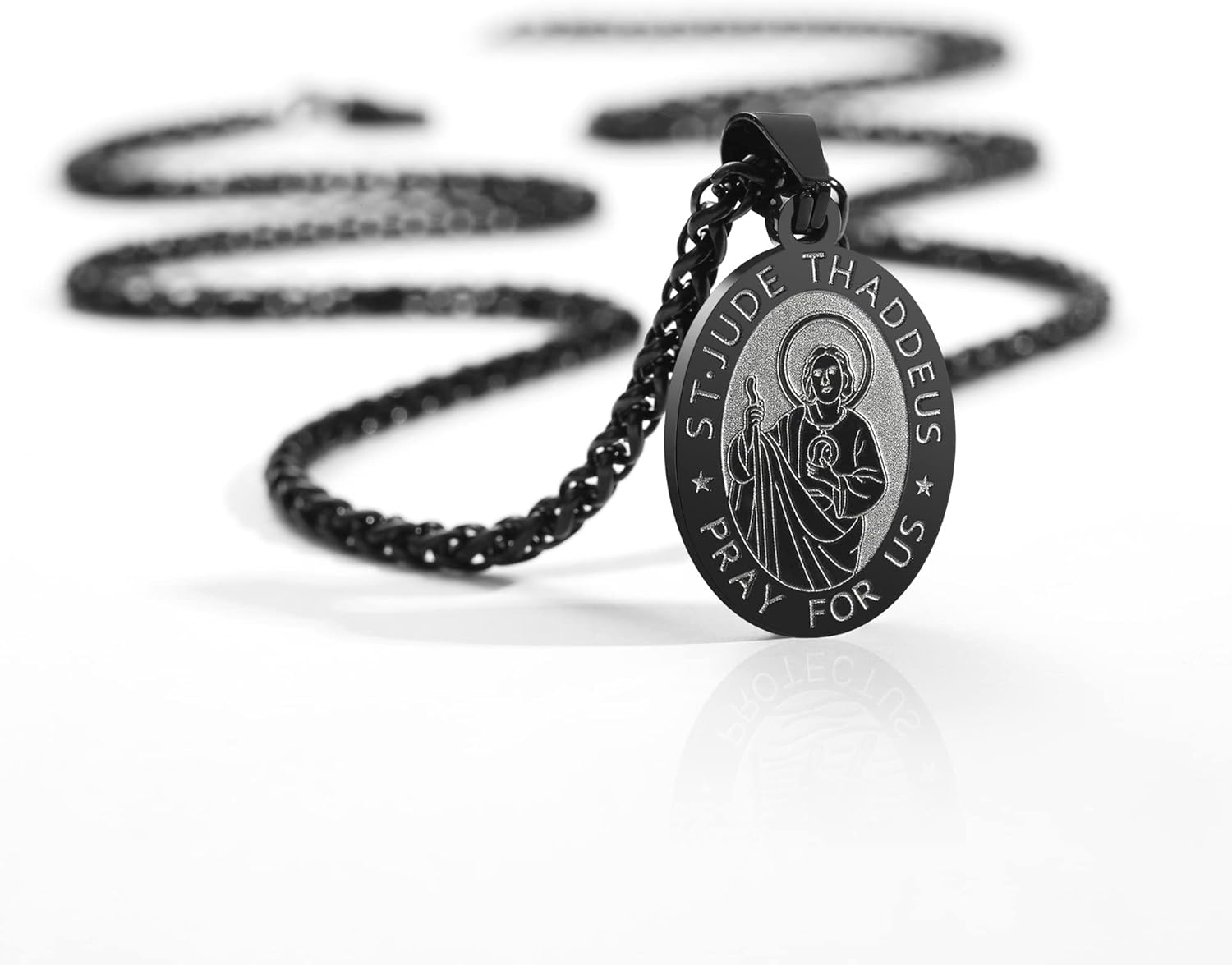 Zocomi Catholic First Communion/Confirmation Gifts for Boys Men,Saint Christopher/Michael/Anthony/Jude/Joseph Medal Necklace，Oval Saint Patron Medal Religious Amulet Gifts - Image 4