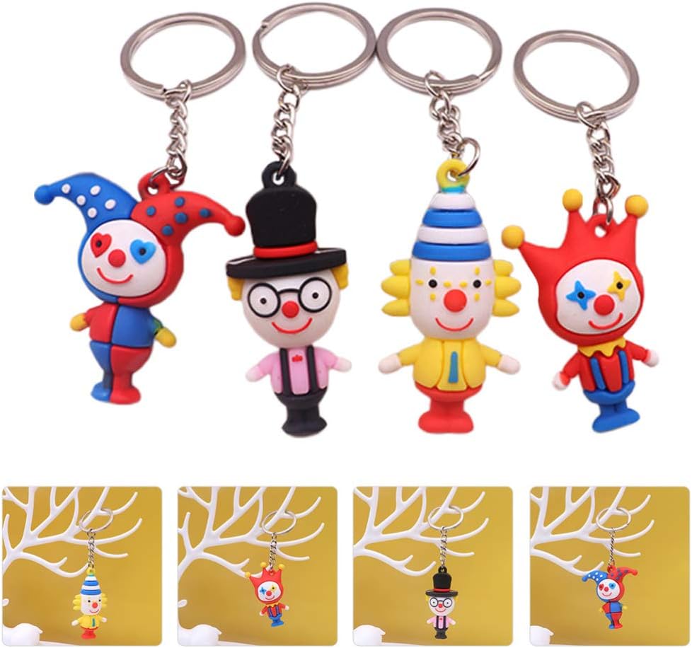 Clown Doll Toy 10Pcs Clown Figure Keychain Funny Keychain Doll Toy Backpack Handbag Decoration for Birthday Party Favor (Mixed Style) Toddler Easter - Image 8