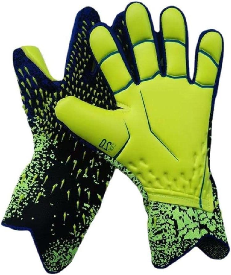 Yuly Goalkeeper Gloves Strong Grip Goalie Soccer Glove Football with Finger Support Size 6/7/8/9/10 Kids Youth Adults Green