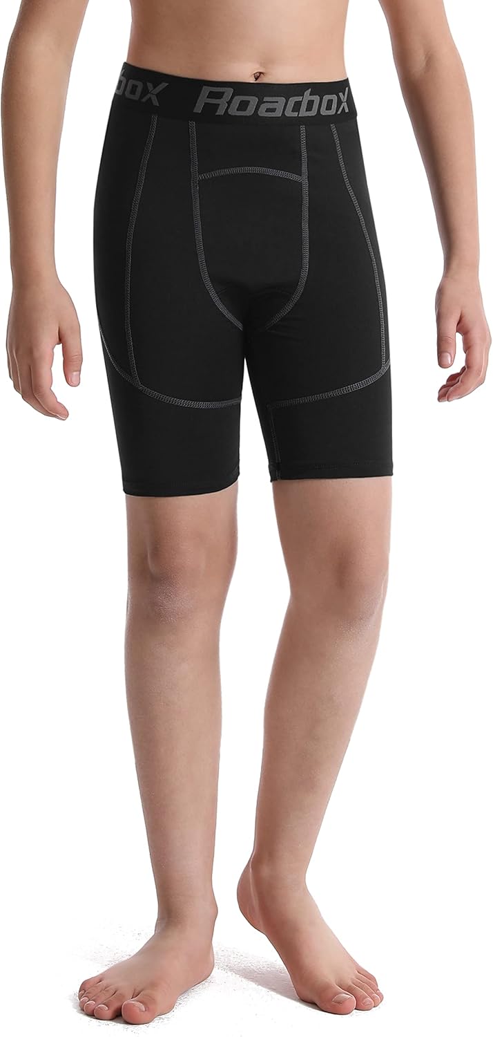 Roadbox Youth Boys Compression Shorts - Spandex Athletic Kids Running Compression Underwear for Basketball Baseball Soccer - Image 2