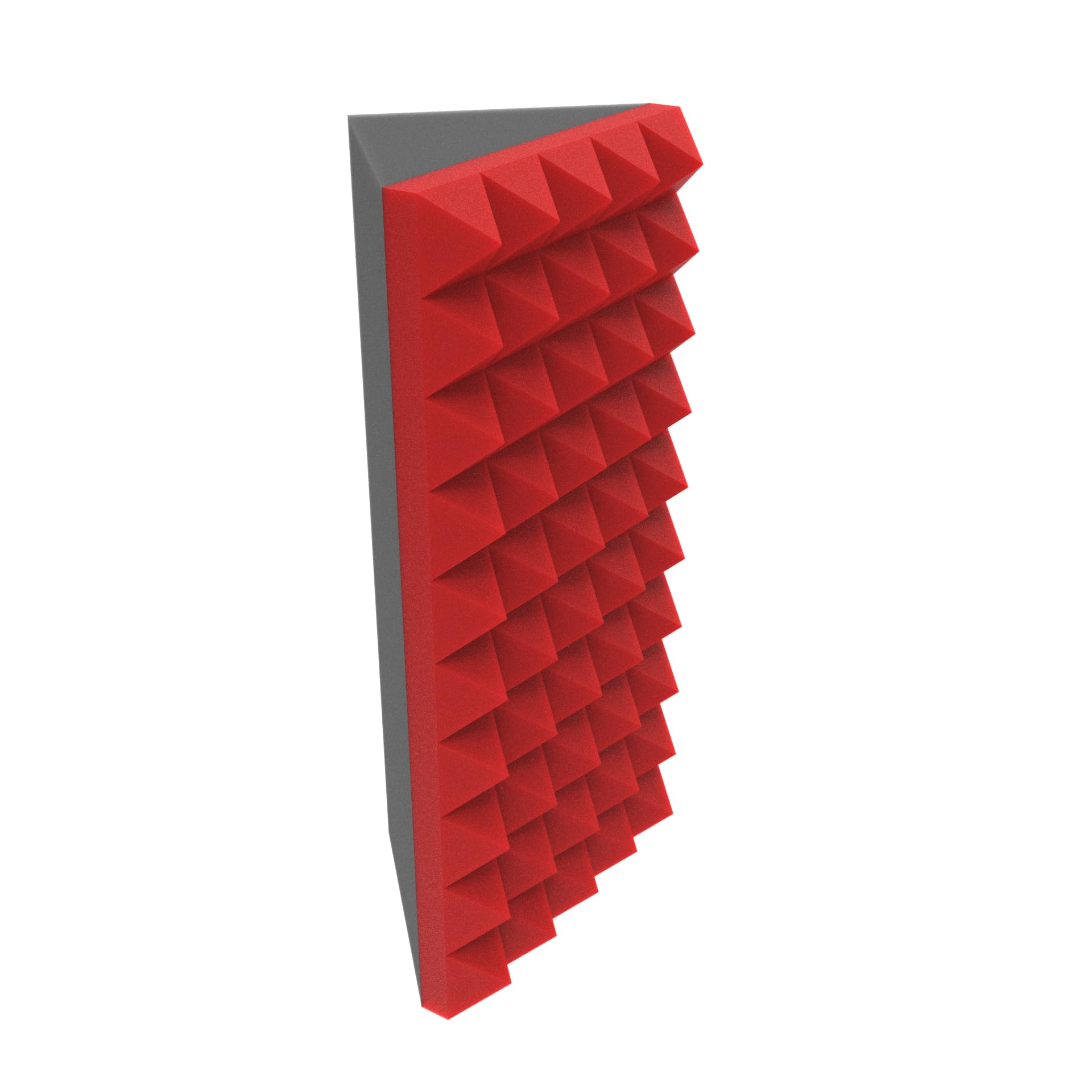 Corner Bass Trap Piramidale, Pannello Acustico Angolare, 3 Pannelli 25x50cm + 1 Cubo, per Trattamento Acustico delle Basse Frequenze (rosso)