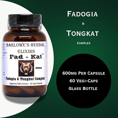 Miniatura 3 de Fad-Kat Fadogia Agrestis y Tongkat Ali  600 mg por cápsula  Apoyo para el rendimiento atlético  60 cápsulas vegetales  Sin estearatos