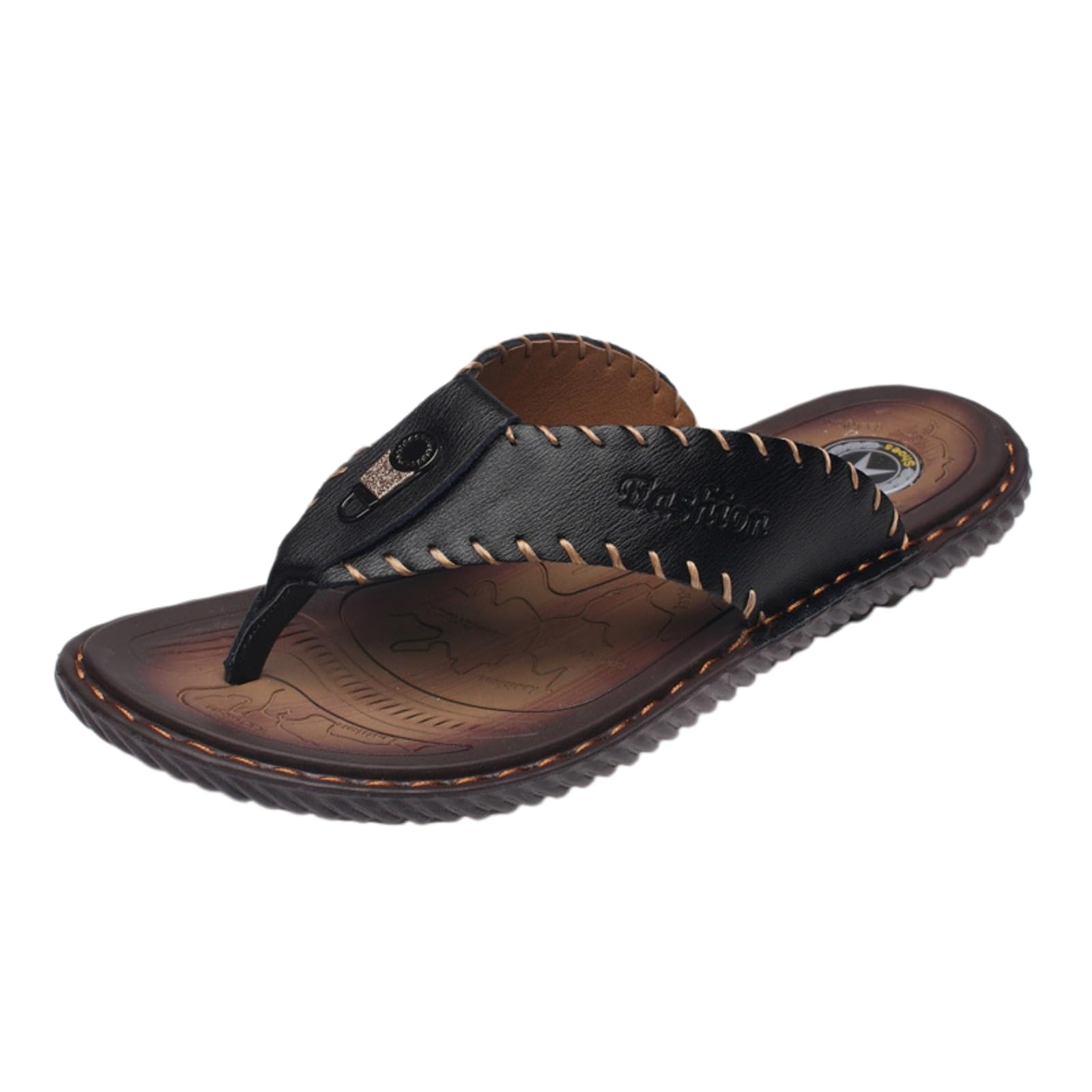 Infradito Uomo Flip Flops in Pelle Divisa degli Uomini, Sandali di Suola Gomma Antiscivolo, Scarpe Casual Confortevoli per La Spiaggia E Casa L'Estate All'aperto
