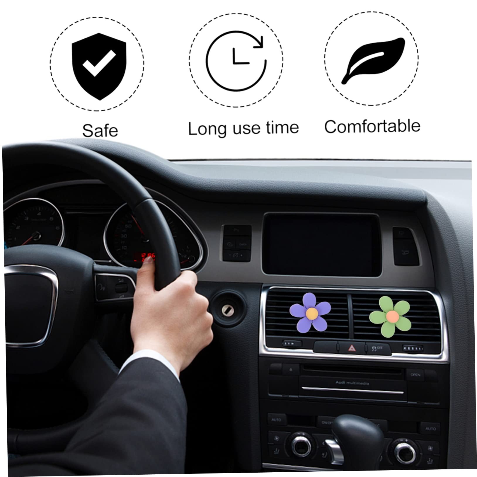 GLEAVI 33pezzi Clip Decorativa Per Auto Con Fiorper Diffusore Aromatico Accessori Per Interni Auto Compatibile Con Tutti Modelli Di Venti Aria Design Unico Per Atmosfera e Vivace