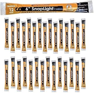 Cyalume SnapLight Orange Light Sticks – 6 Inch Industrial Grade, High Intensity Glow Sticks with 12 Hour Duration (Pack of...