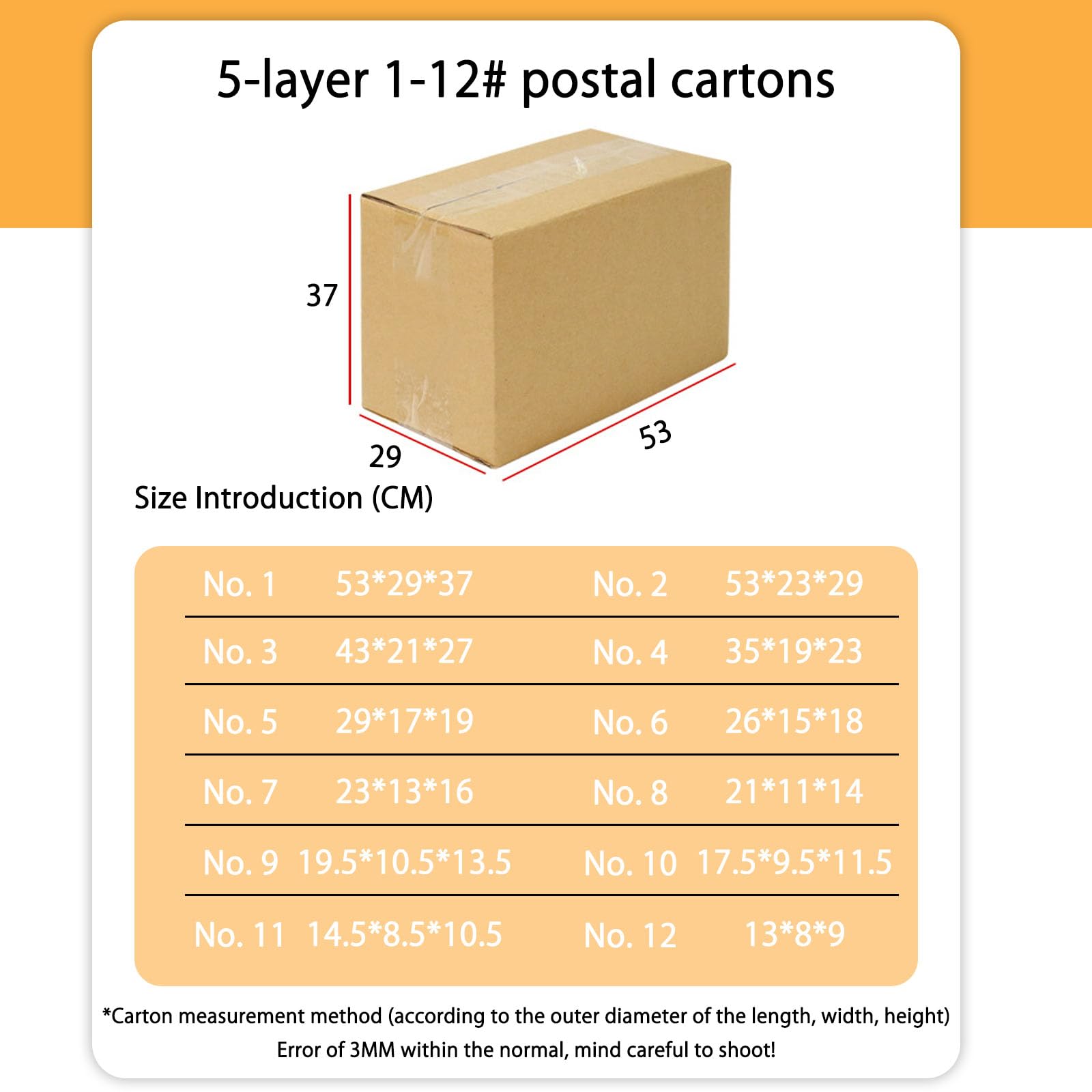 Cajas de cartón para publicar la mudanza de la mudanza de la casa de la casa Empaque la caja de cartón 20 piezas 290 * 170 * 190mm