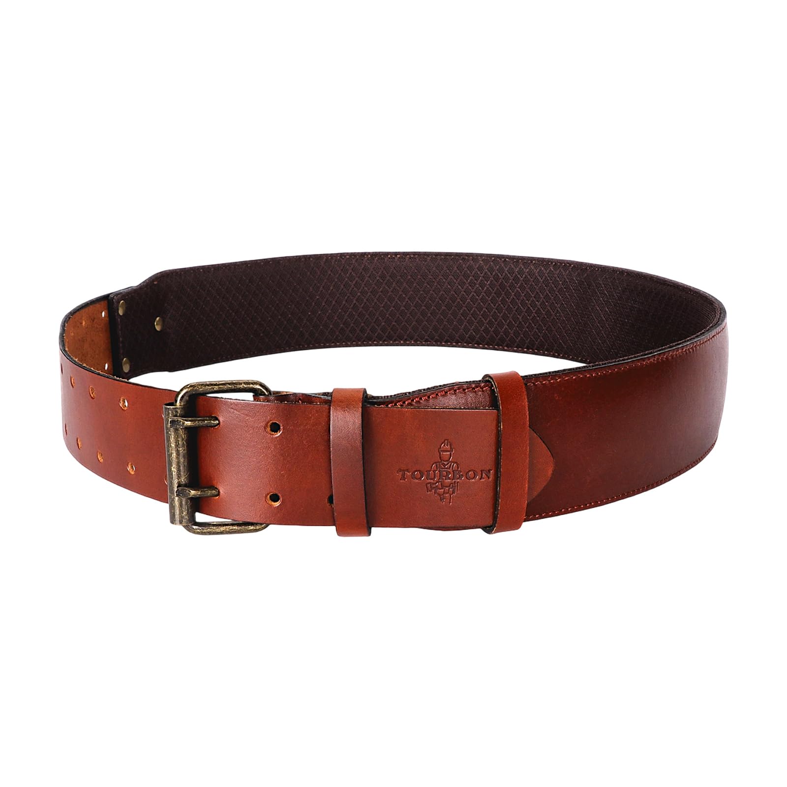 Tourbon Ceinture à outils en cuir robuste de 6,3 cm de large pour homme, ceinture de travail réglable pour charpentiers, électriciens