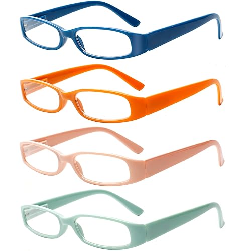 Kerecsen Women's Reading Glasses 4 Pairs Ladies Fashion Spring Hinge Readers