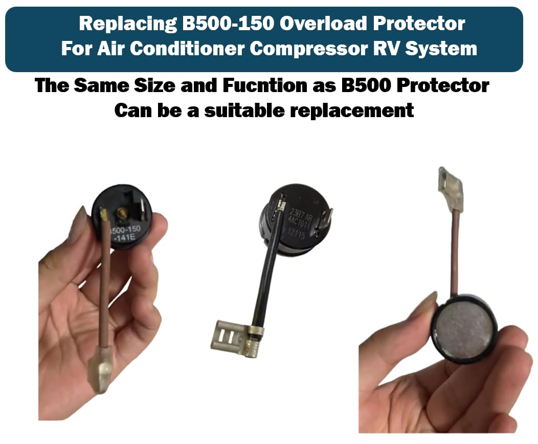 Photo 1 of 2Pcs Overload Overheating Protector Replacing B500 for Air Conditioning Compressor Dehumidifier RV 23B7AB 4AC1011 Part Replacement