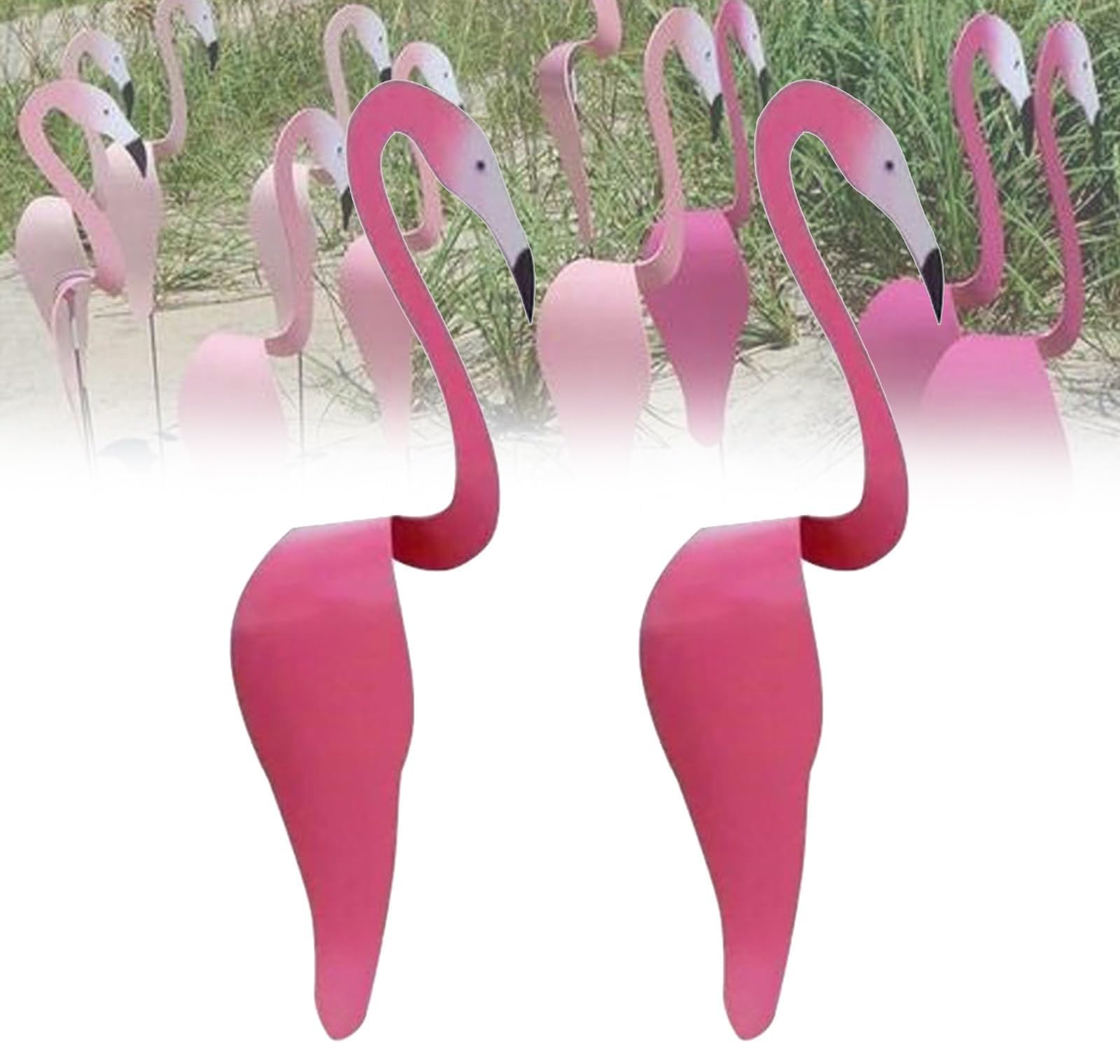 Florida Dancing Birds Garden Metal Art,Flamingo Yard Decorations,Florida Dancing Birds for The Yard,Flamingo Wind Spinner,Whimsical Dynamic Bird Flamingo,for Garden Decor (Color : 1, Size : 2PCS)