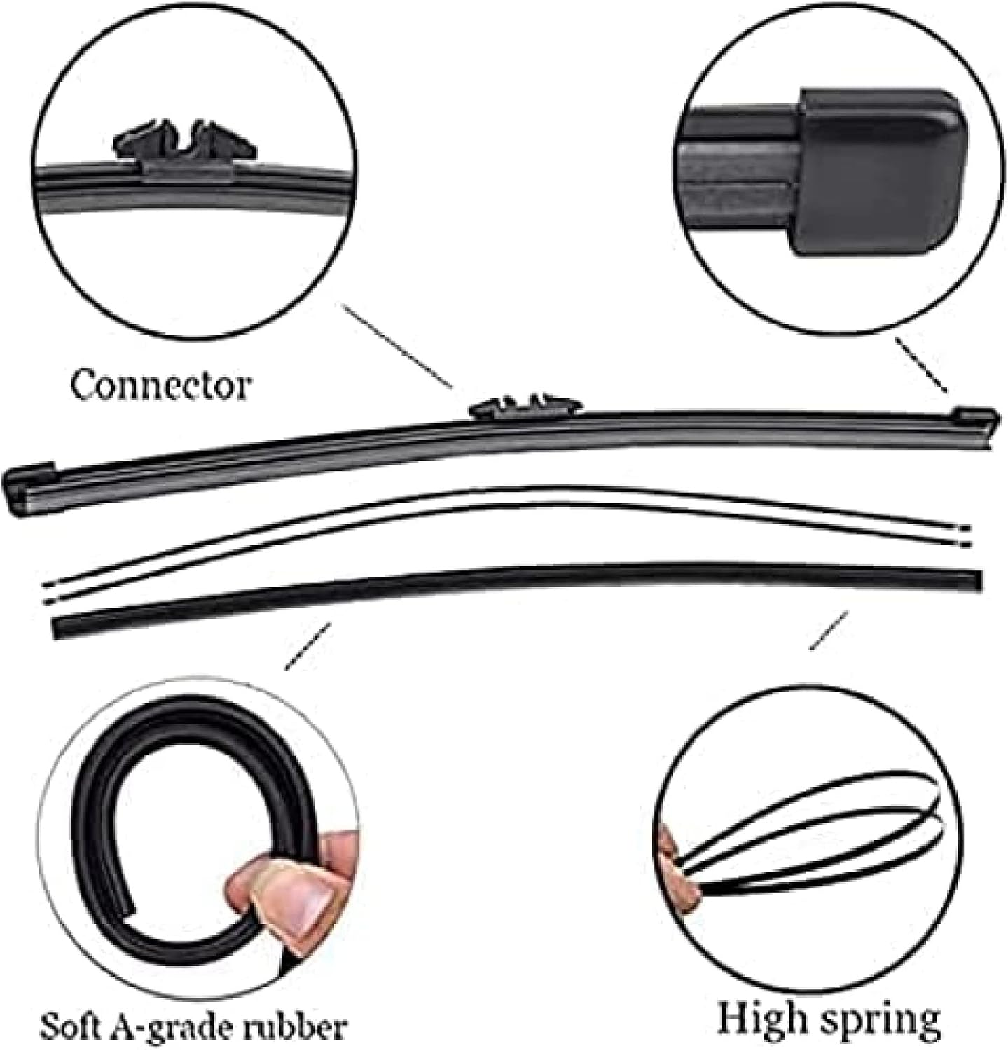 Car rear windshield wiper kit 11" For Ecosport II MK2 2017-2018 2019-2021 Back wiper blade washer