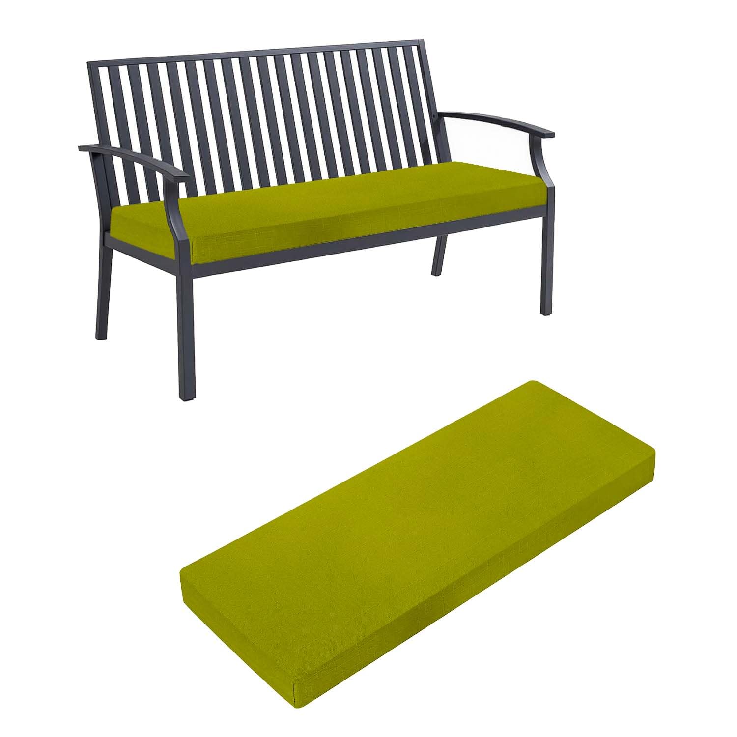 Housse de banc vert gazon Cush pour sublimer votre salon de jardin sur la terrasse