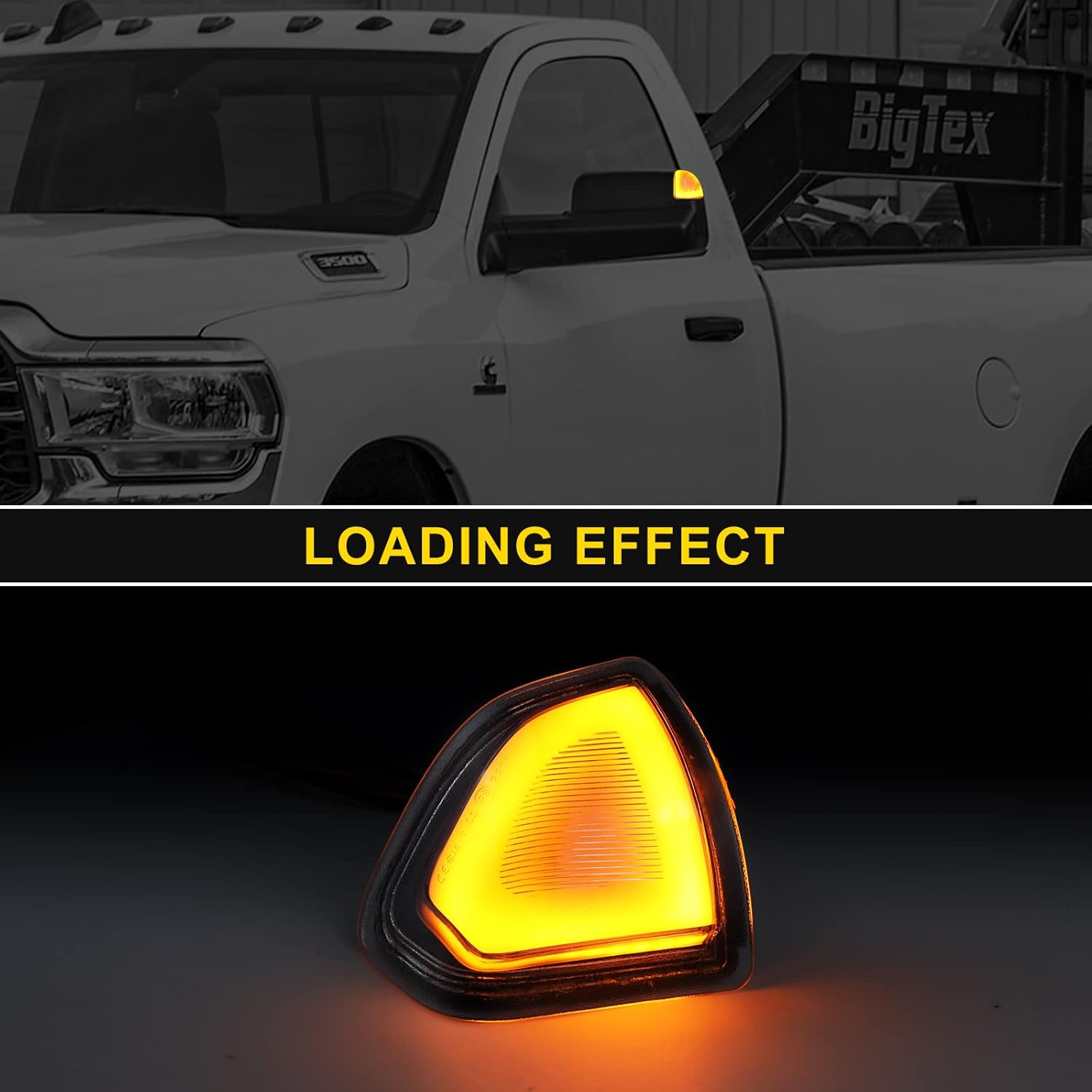 Led Side Tow Mirror Turn Signal Light Truck Replacement for 2010-2021 Dodge Ram 1500, 2010-2018 Dodge Ram 2500 3500 68302828AA 68302829AA Clear Lens