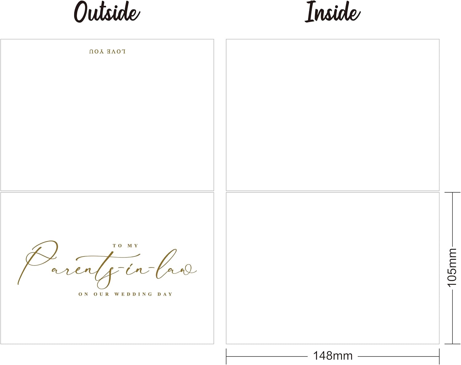 PartyGifts&beyond to My Parents-in-Law Wedding Day Cards from The Bride or Groom Gold Foil Wedding Cards for Parents(PL)