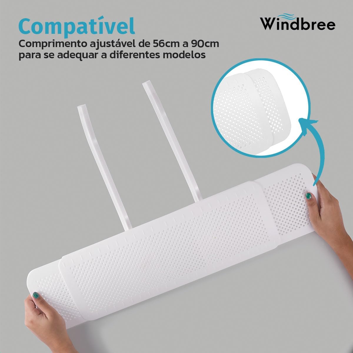 WINDBREE Defletor de Ar Condicionado Split até 90cm Universal Instale Você Mesmo