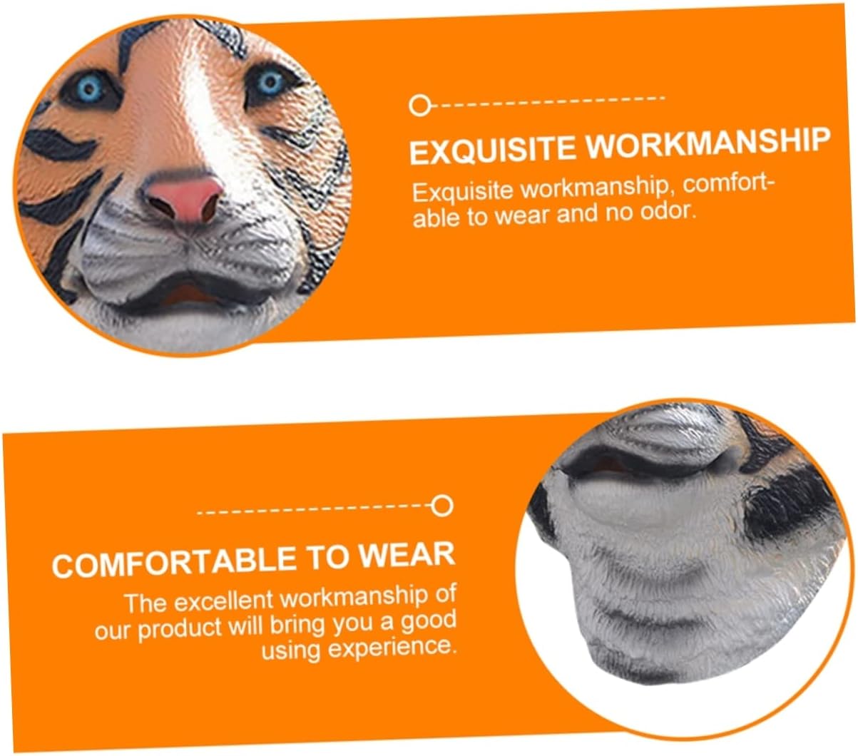 Totority 1pc Creative Tiger Face Cover Headdress for Halloween Parties Unique Spooky Costume Prop for Masquerade and Role Play Events Comfortable and Breathable Design