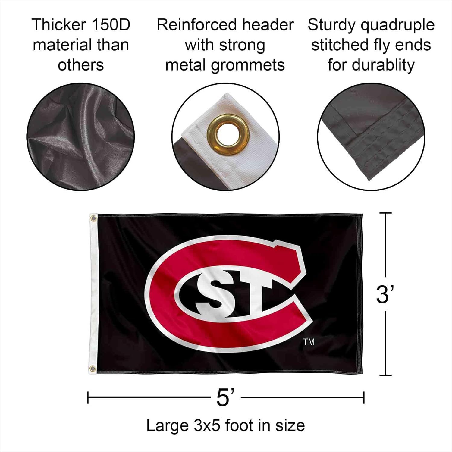 St. Cloud Huskies SCSU University Large College Flag