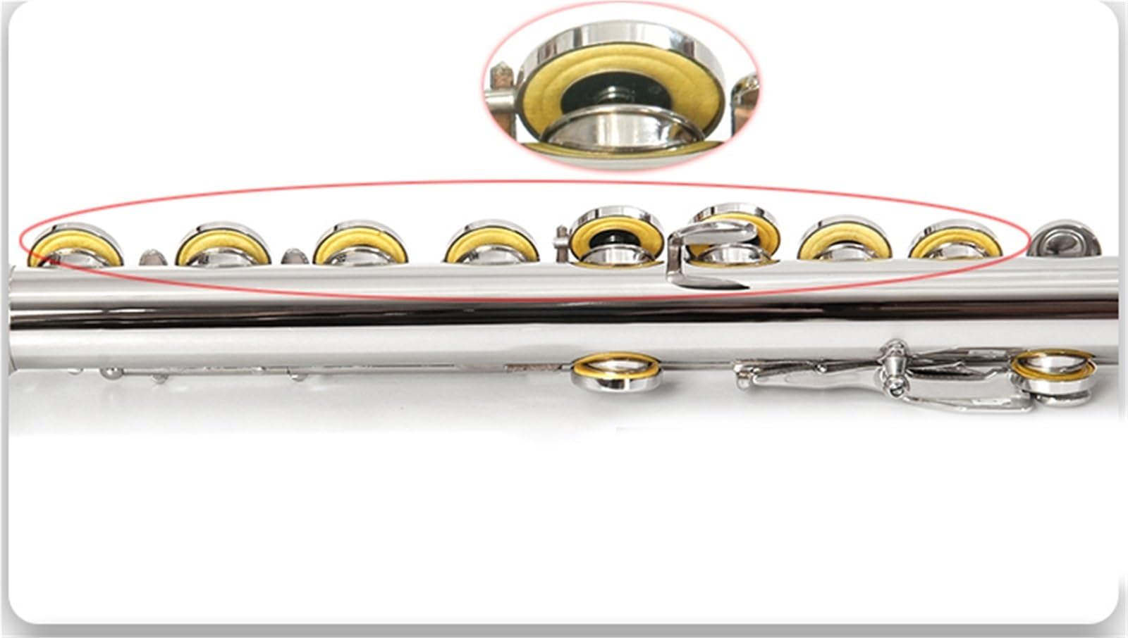 początkujących Flet Flet z 16 otworami na klucz E otwarty otwór srebrzony zamknięty o podwójnym przeznaczeniu klasa wydajnościowa(Flute+Imitation Leather Case)