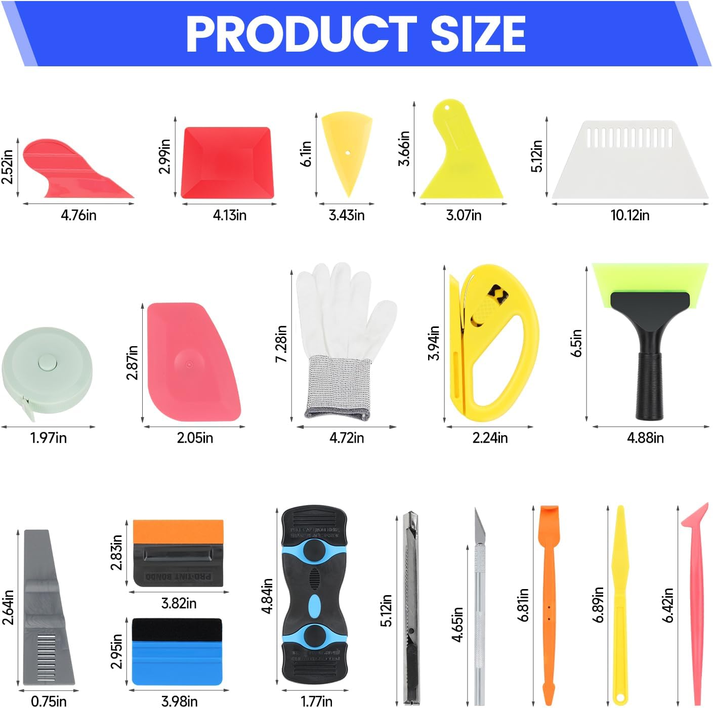 52PCS Vinyl Wrap Tools Kit with LCD Heat Gun, Squeegee, Scraper, Magnets Holder, and Film Cutting Tools for Window Tint Installation