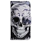 Bfun Packing Bcov Cool Floral Skull Card Slot Wallet Leather Cover Case For Samsung Galaxy S5