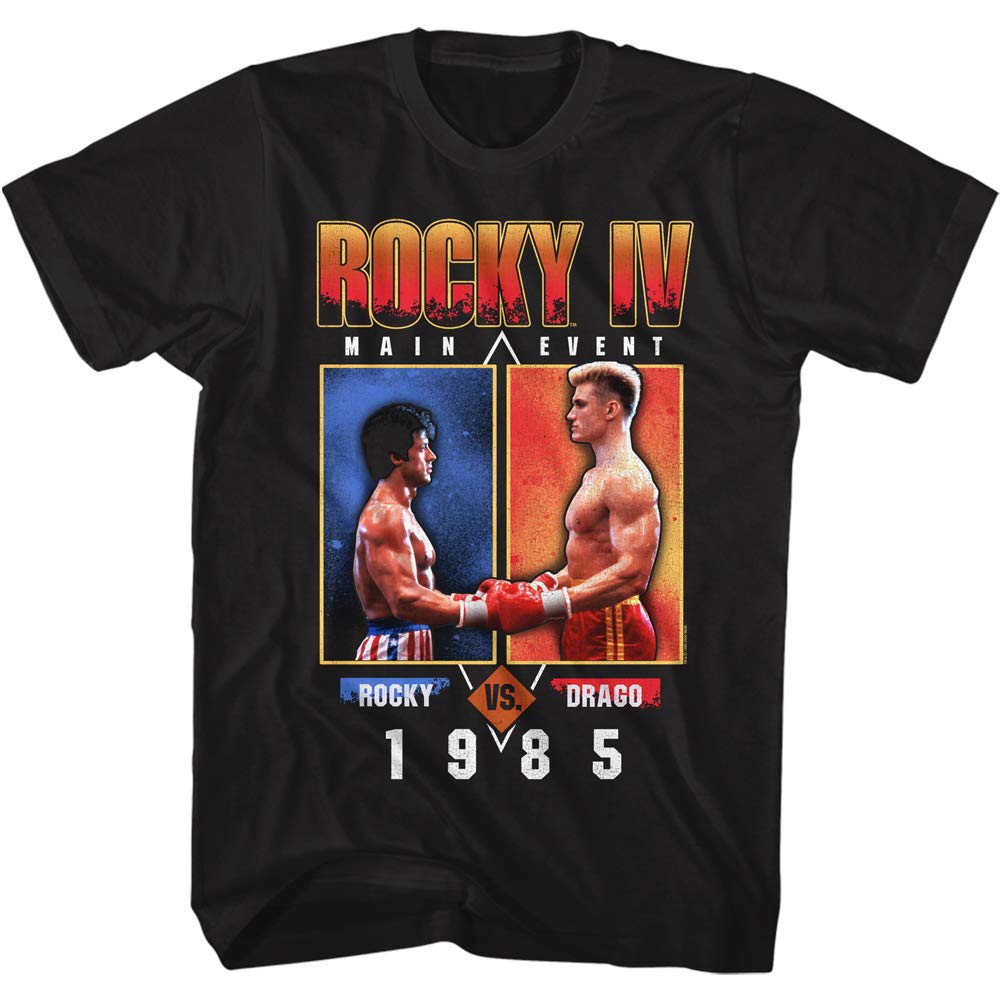 Rocky IV Movie Main Event Rocky VS. Drago 1985 Poster Adult Short Sleeve T-Shirt Graphic Tee