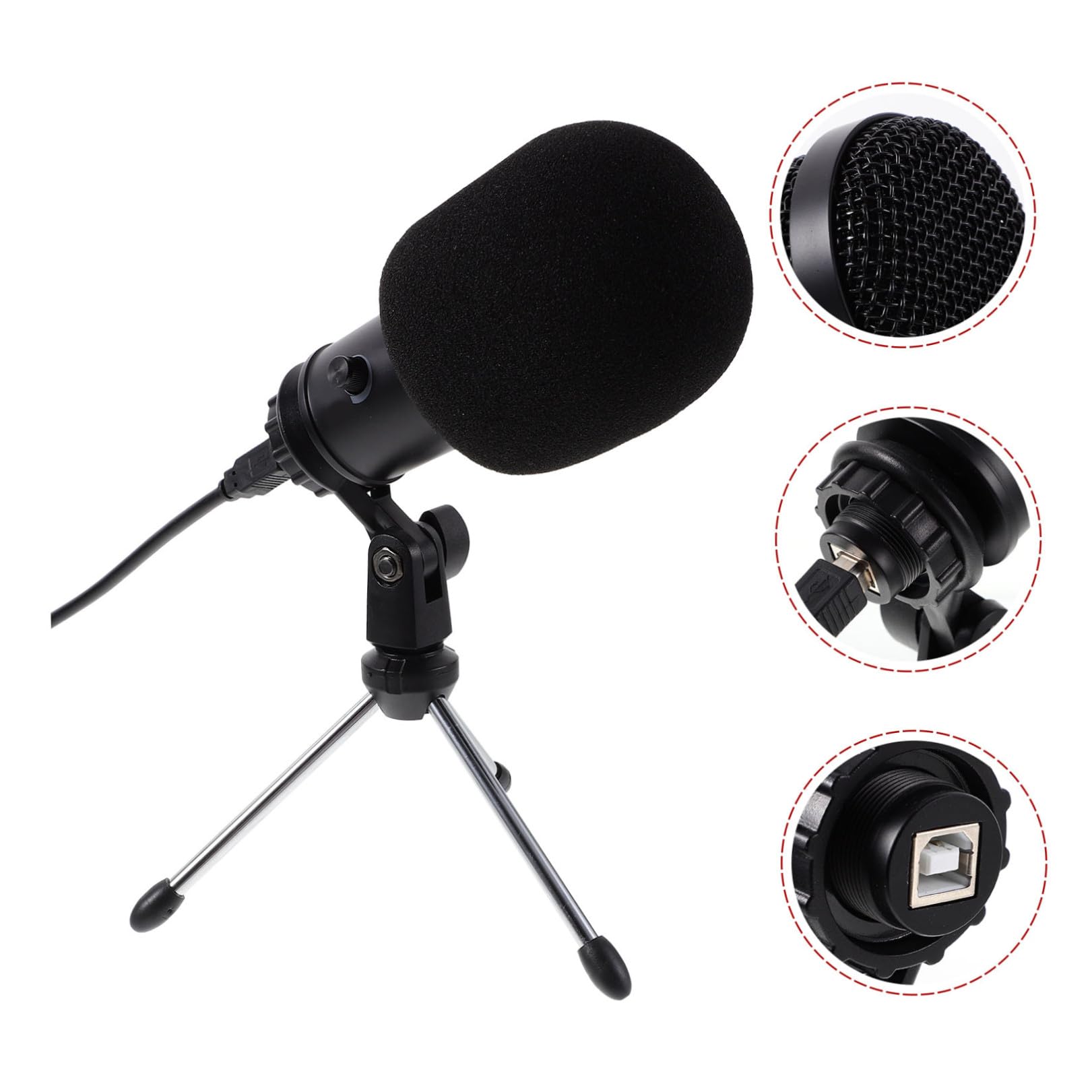 1zestaw Usb Mikrofonu Kondensatorowego Do Nagrań Komputerowych z Podstawą Idealny Do Konferencji i Streamingu Łatwy Instalacji i Kompatybilny z Laptopami