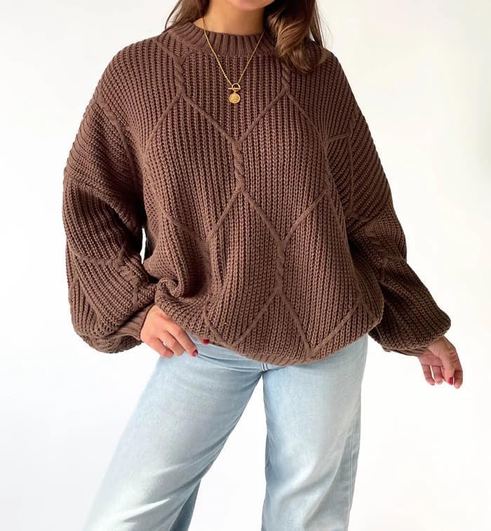 Chunky Sweater Women Oversized Sweaters Y2k Cable Knit Sweater Bell Sleeve Tops Coquette Winter Fall Sweater Trendy 20244