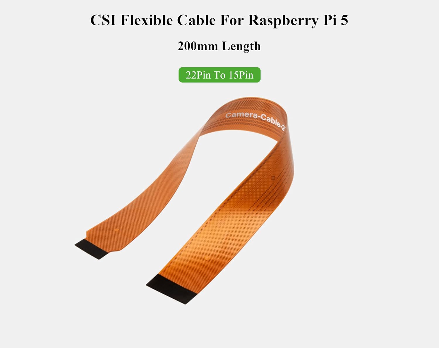 (2PCS) CSI FPC Flexible Cable Compatible with Raspberry Pi 5, 22Pin to 15Pin, Suitable for Connecting CSI Camera Module to RPi 5 or Compute Module 5/CM4, 30CM/0.98FT Length