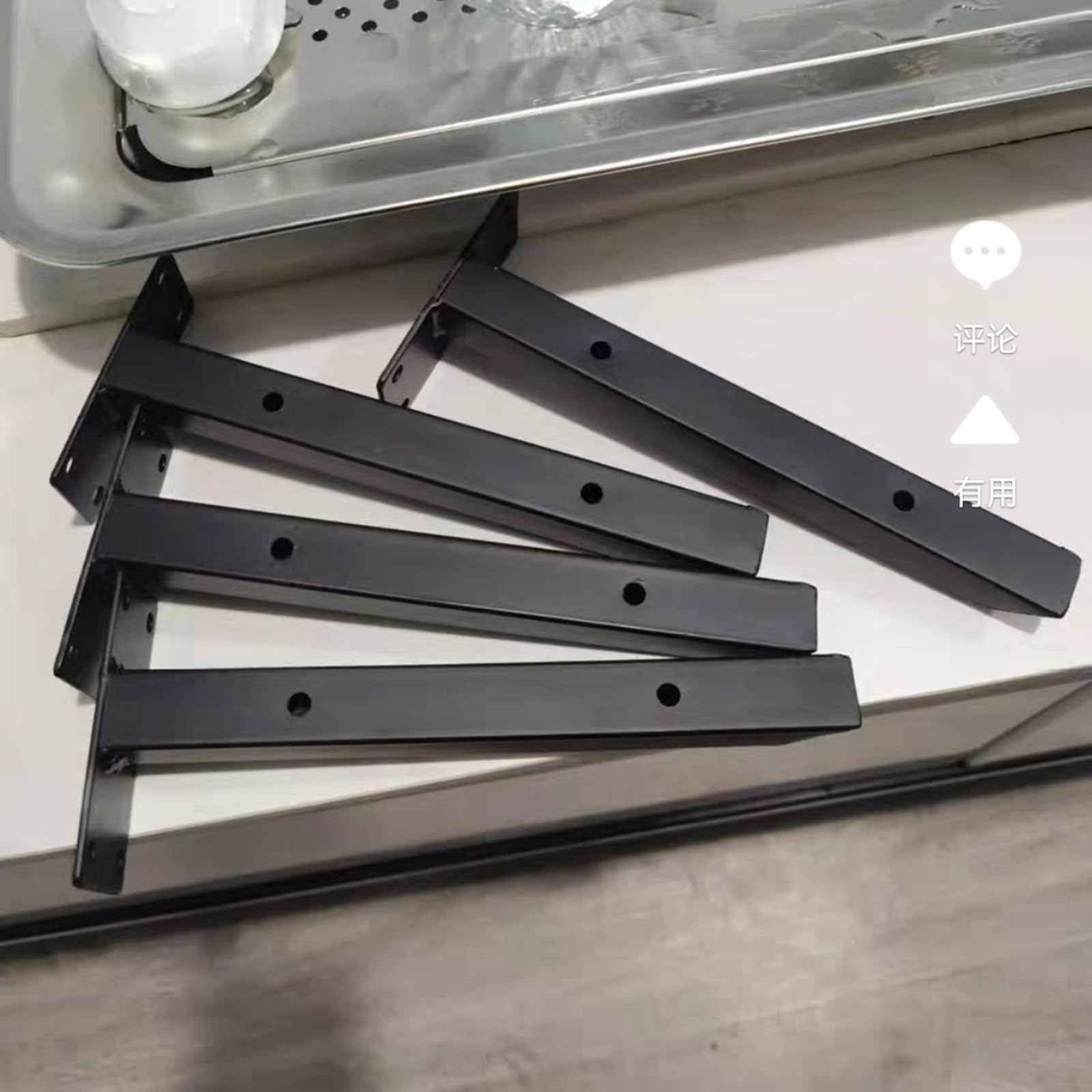 Soportes De Estante De Alta Resistencia,6X Soporte Estanterías Flotante Montados En La Pared De Metal De Hierro, Escuadra Estantería Ocultos Invisibles Que Incluyen Tornillos(25cm)