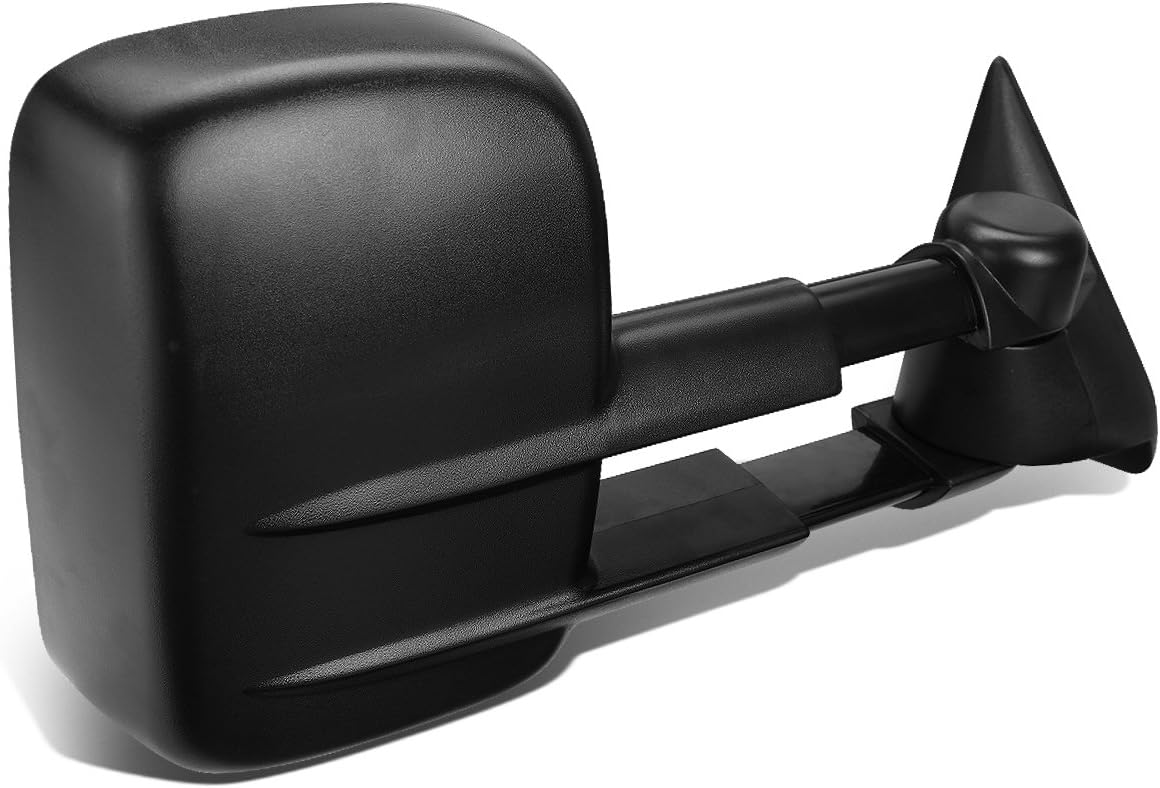 Auto Dynasty Right Side Black Manual Telescoping Folding Rear View Towing Mirrors Compatible with Silverado Sierra GMT800 99-07