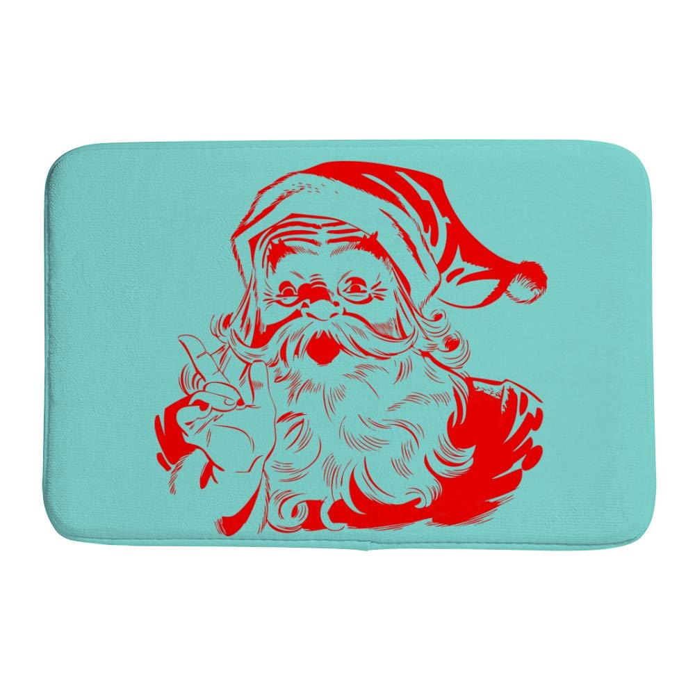 Paillasson velours corail antidérapant et tapis d'entrée Père Noël facile à nettoyer