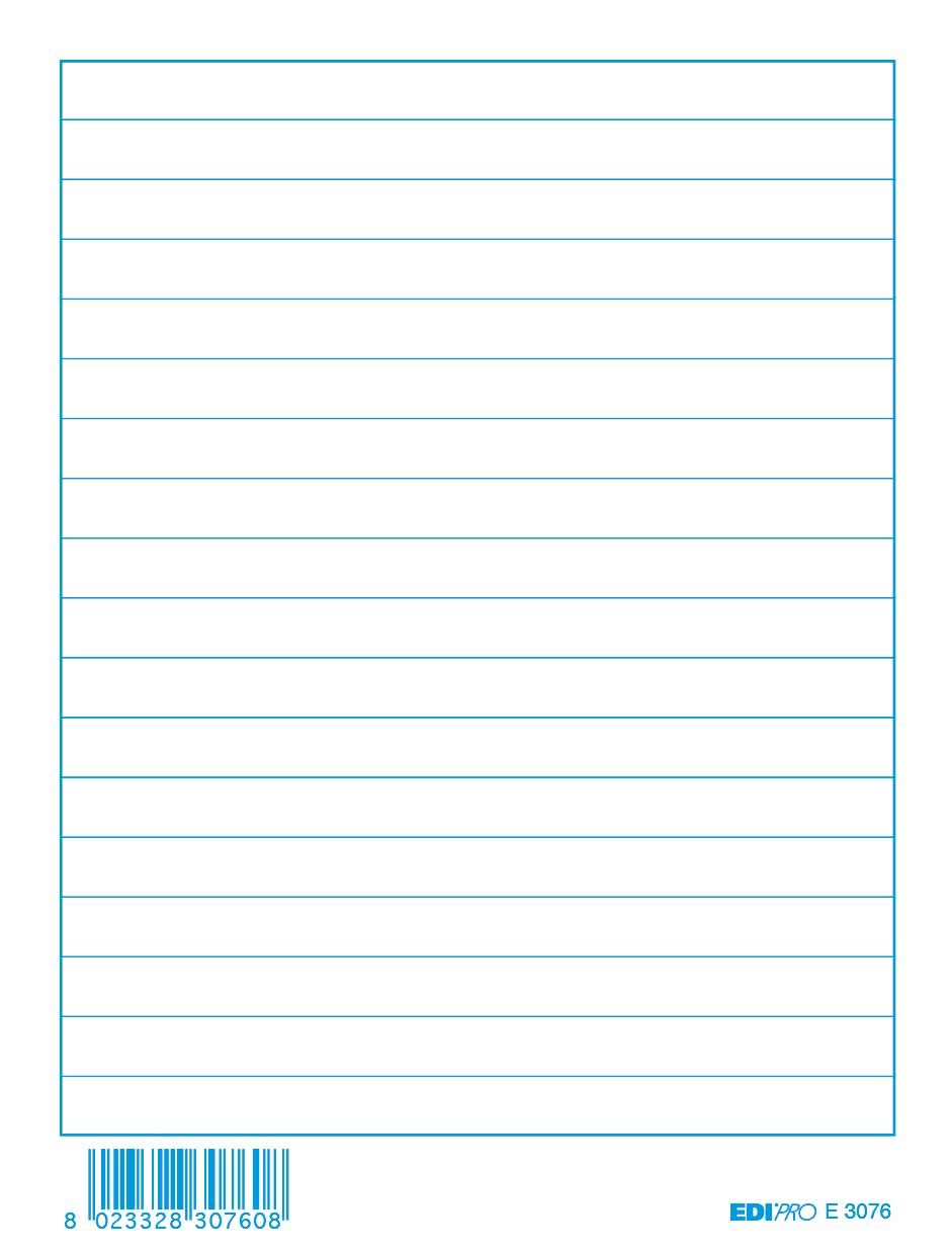 EDIPRO - E3076BL - 100 Blue Striped Cards f.to 15x10,5