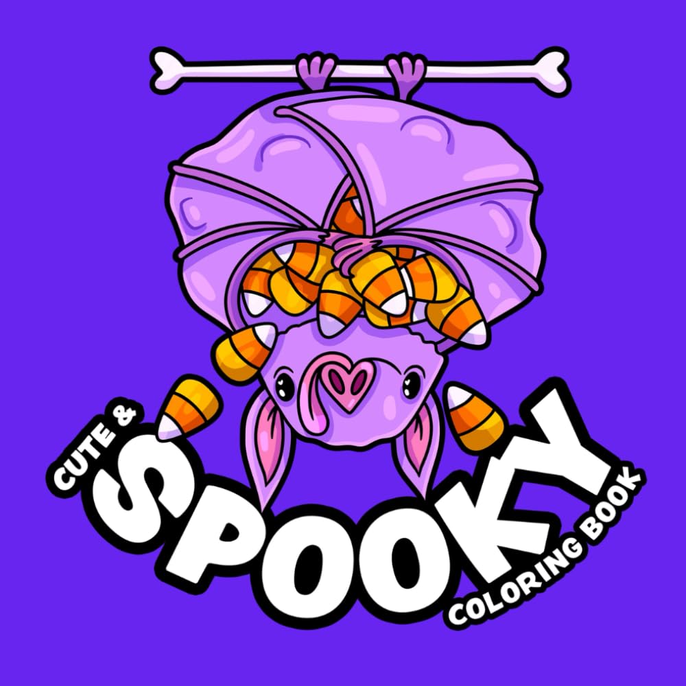 Cute & Spooky Coloring Book : 30 Cute & Spooky Pages for Easy Coloring