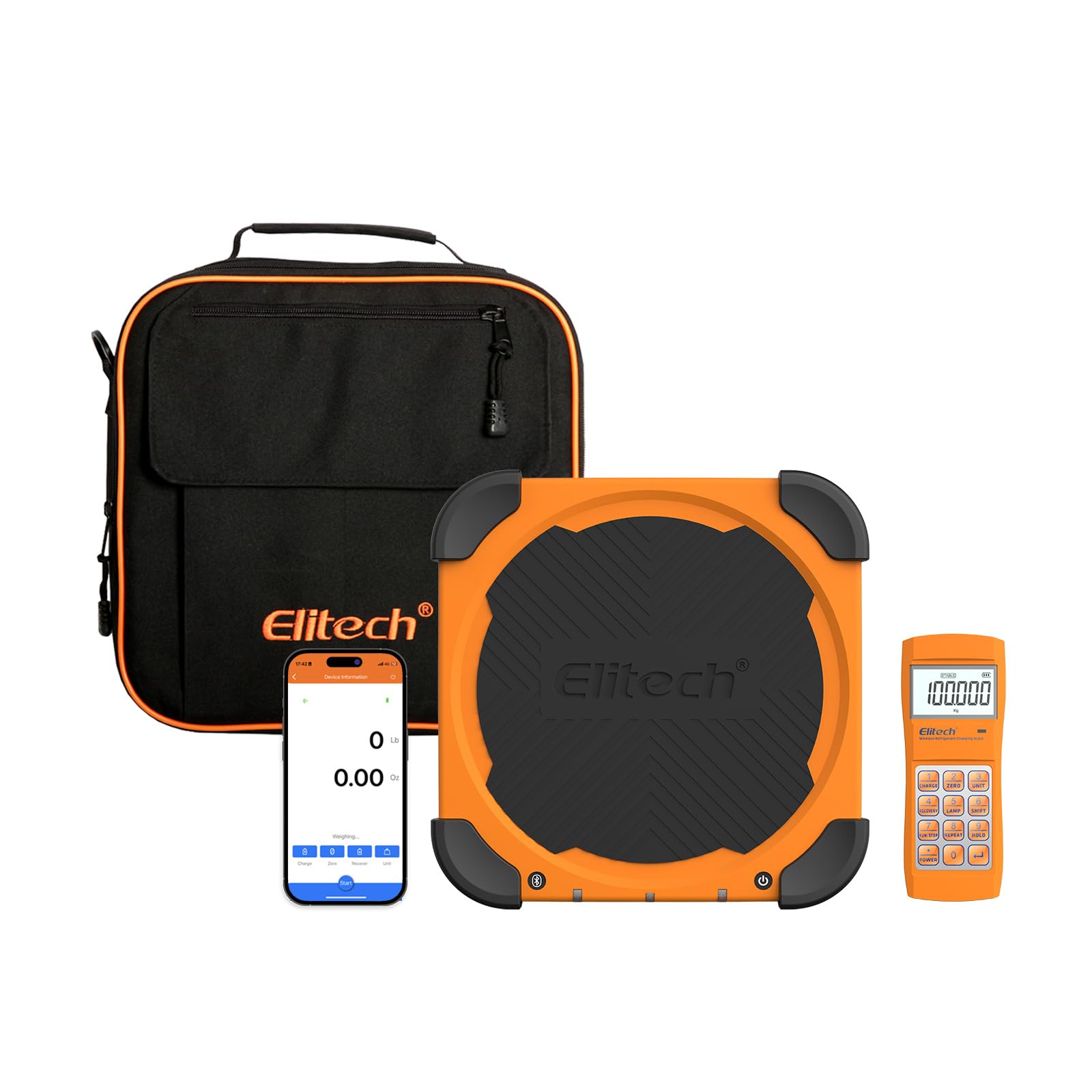 Elitech LMC-210A Refrigerant Charging Scale 330lbs HVAC Freon Scale with APP Wireless Remote Control