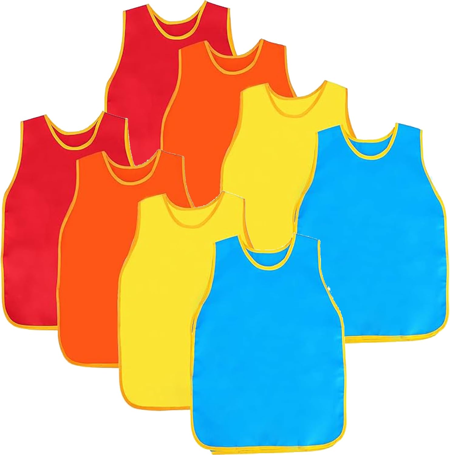 8 Pack Art Smock for Kids,Waterproof Artist Painting Aprons,Roomy Sleeveless Kids Painting Art Apron,Children Art Smocks,Toddler Smock for Painting Art Craft Classroom Kitchen,4 Colors